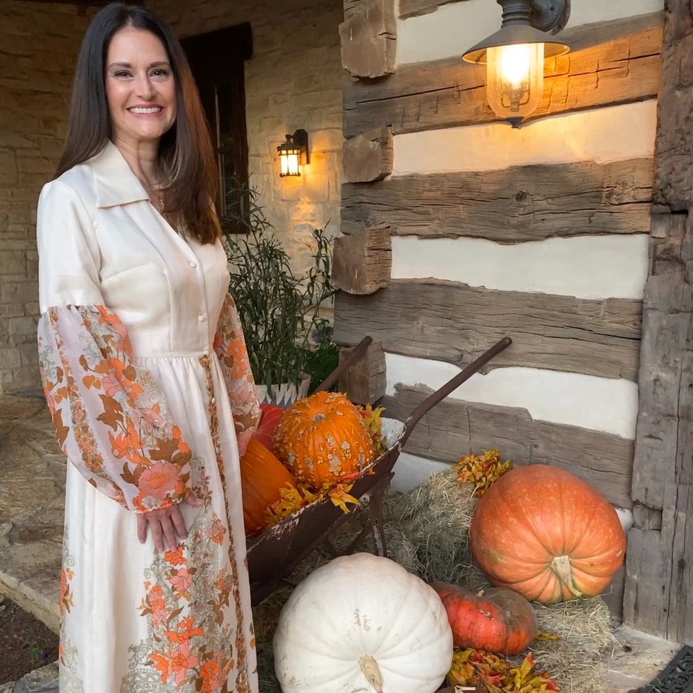 TRUE VINTAGE 70's Fall Festival Hippie Prairie Dress Mod Art M/L